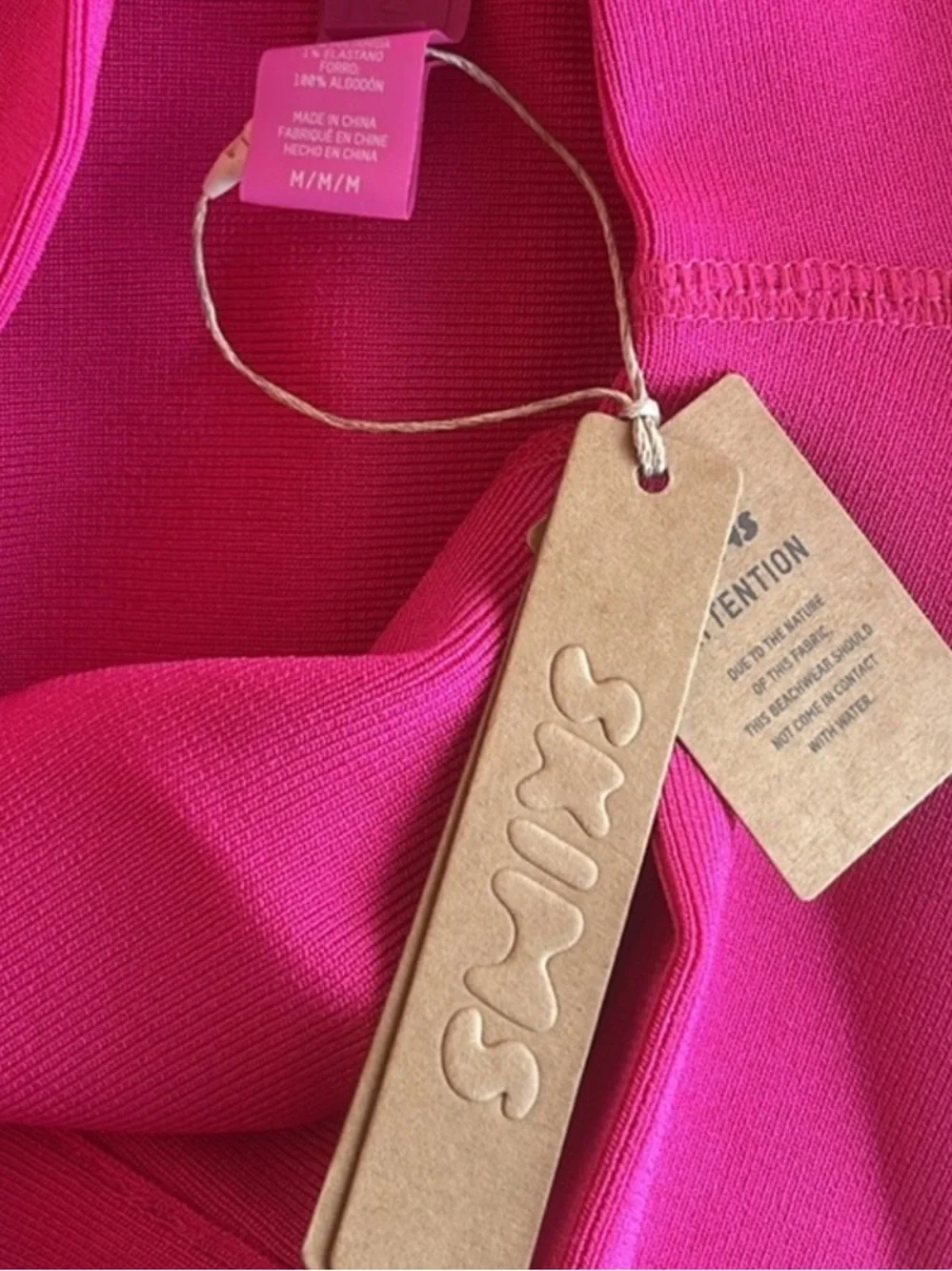 SKIMS Hot Pink Ribbed Bikini Bottom medium new with tags